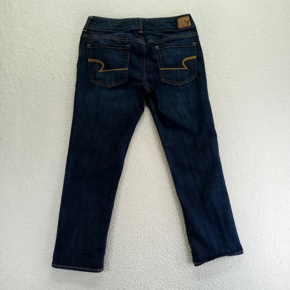 American Eagle Outfitters Artist Crop Dark Wash Denim Jeans Women's Size 6 - Picture 8 of 9